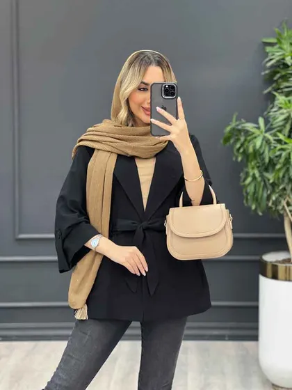 مانتو لینن دو جیب آستین پاگن