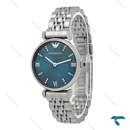 ساعت مچی آرمانی زنانه سیلور صفحه سرمه ای Armani-7860-L