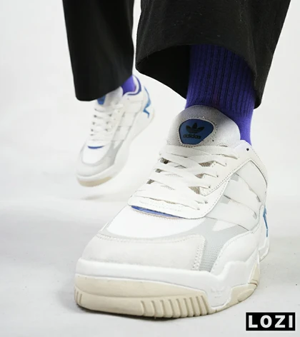 کفش کتانی مردانه سفید طوسی آبی ADIDAS niteball 2.0