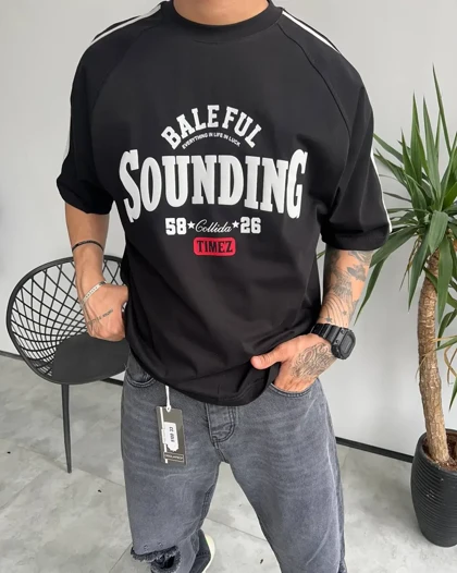تیشرت یقه گرد SOUNDINGS رنگ مشکی