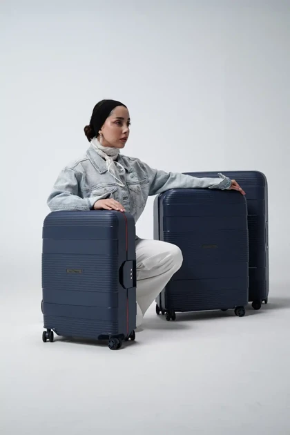 چمدان سایز متوسط مدل Rose Merry RL-201-3z-Medium_Blue