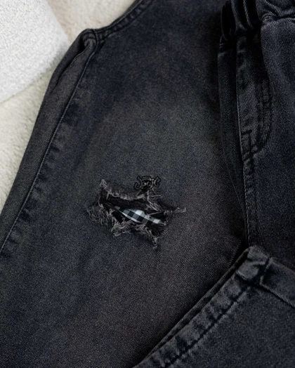 شلوار مام فیت زاپ‌دار