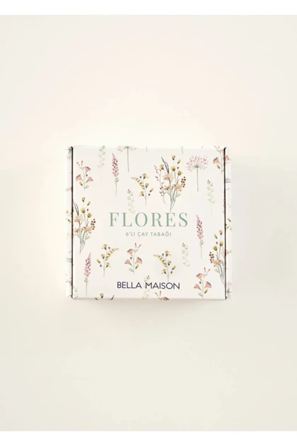 بشقاب چای Bella Maison مدل Flores چینی - چندرنگ