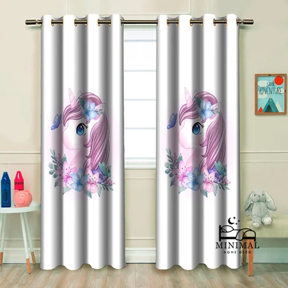 پرده کودک طرح اسب تک شاخ مدل W4861