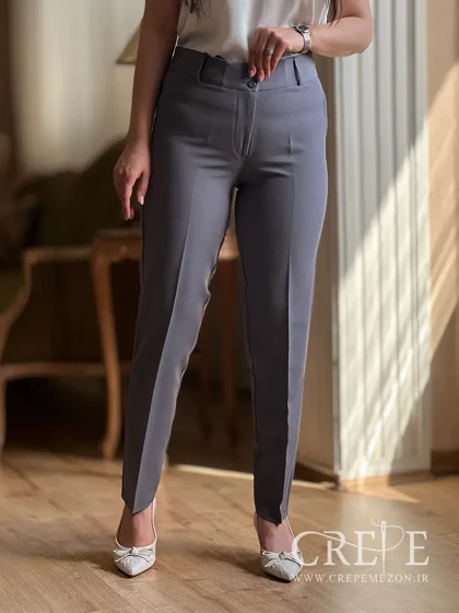 شلوار کرپ کلاسیک جلوزیپ قد 100