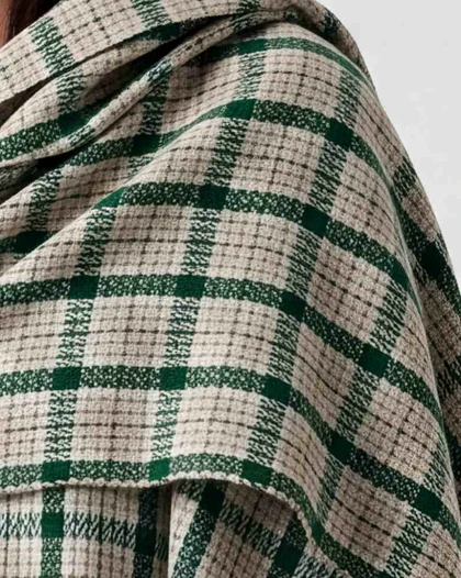 شال موهر چهارخانه وارداتی ریشه دار پاییزه کد 2051