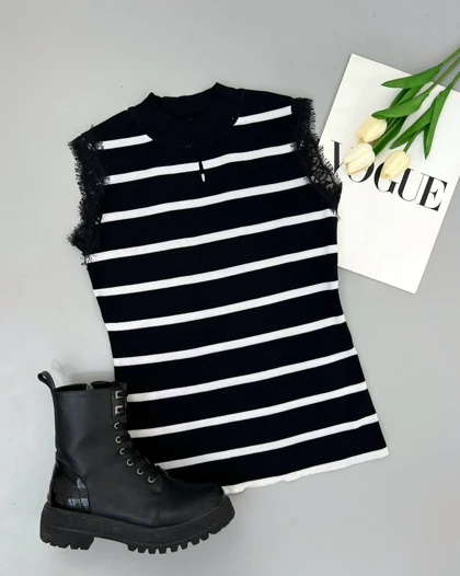 تاپ بافت راه راه تک‌رنگ کد 4208