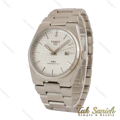 ساعت تیسوت PRX مردانه نقره ای صفحه سفید Tissot-5142-G