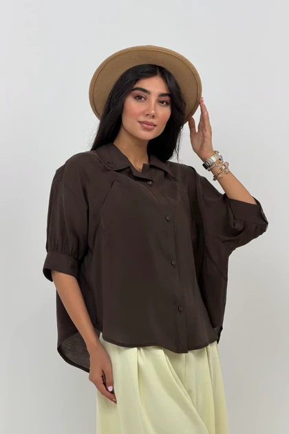شومیز مودال یقه پاگون