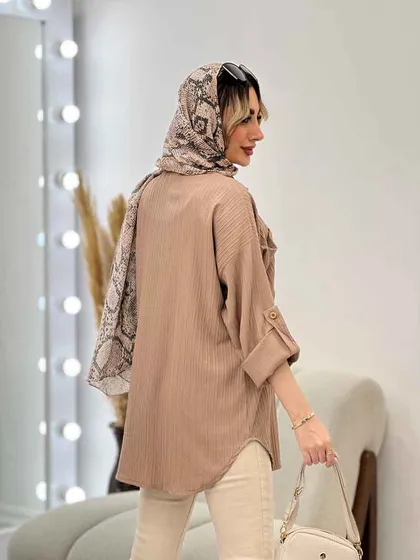 شومیز کراش آستین بند دار