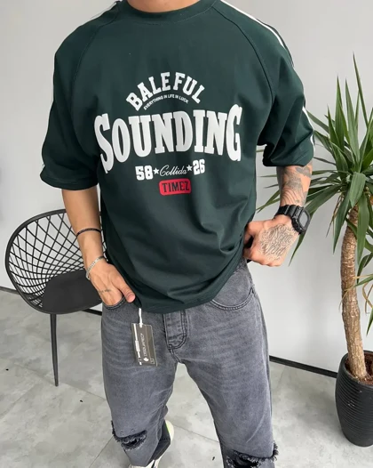 تیشرت یقه گرد SOUNDINGS رنگ سبز