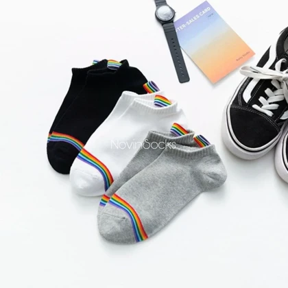 جوراب مچی طرح Rainbow