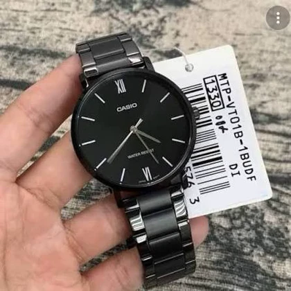 ساعت مچی کاسیو های کپی مردانه مشکی فول بلک با جعبه و کارت گارانتی اصلی