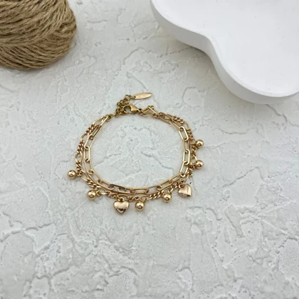 دستبند زنانه ژوپینگ طرح تیفانی و آویز قلب شیک