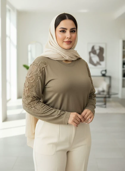 شومیز گیپوردار مدل سوگل کد 50271