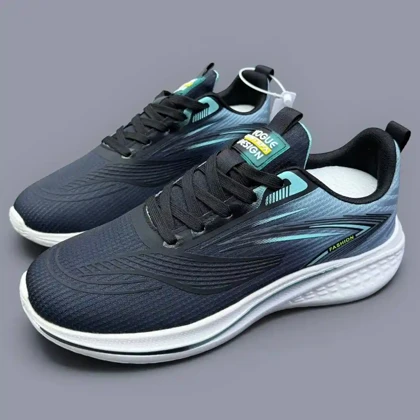 کتانی رانینگ مردانه اسپرت مشکی فیروزه‌ای Men’s Black Turquoise Running Sneakers