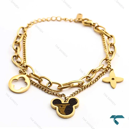 دستبند زنانه ون کلیف میکی موس طلایی VanCleef-8335-L