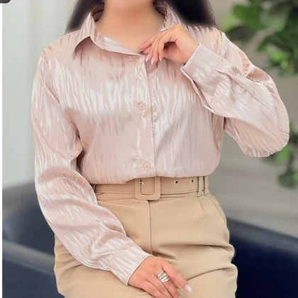 شومیز زنانه طرح دار حریر ساتن