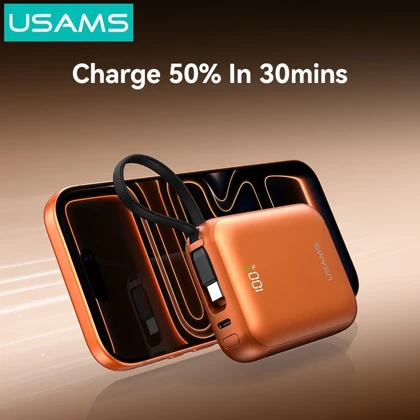پاور بانک یوسامز USAMS مدل CD258 ظرفیت 10000 میلی آمپر 20 وات