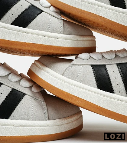 کفش کتانی مردانه و زنانه طوسی مشکی ADIDAS Campus مدل 5303