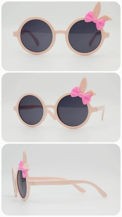 عینک آفتابی بچگانه طرح خرگوش پاپیون‌دار با شیشه‌های ضد اشعه UV