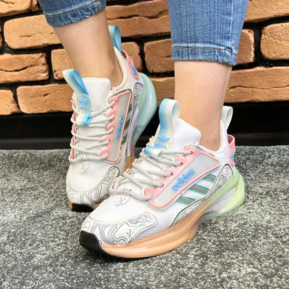 کتانی اسپرت زنانه مدل آدیداس هرموسو ADIDAS HAEMOSO رنگ سفید صورتی