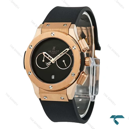 ساعت هابلوت زنانه سه موتوره کرنوگراف رزگلد صفحه مهندسی Hublot-8395-L