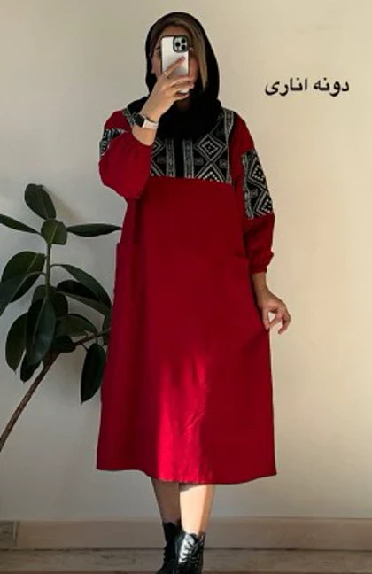 مانتو مخمل کبریتی ترنم 8