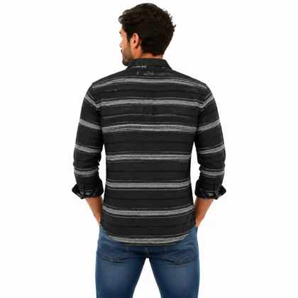پیراهن پاییزه مردانه Striped Casual Shirt