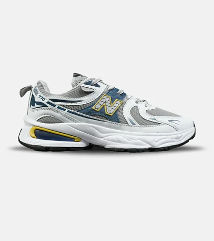 کفش کتانی مردانه و زنانه سفید طوسی آبی NEW BALANCE 990 مدل 8547