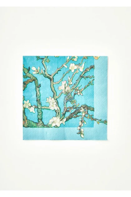 دستمال سفره کاغذی Bella Maison مدل Van Gogh Almond Blossom - فیروزه‌ای