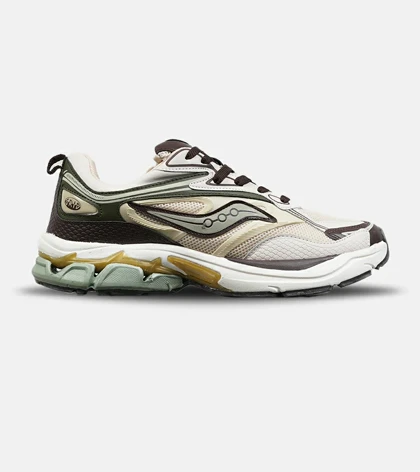 کفش کتانی مردانه و زنانه کرم سبز Saucony pro grid omni 8 مدل 8812