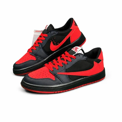 کفش کتانی مردانه مدل نایکی ترویس مشکی سرمه ای قرمز Nike travis