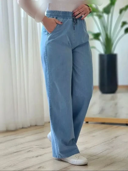 شلوارنیم بگ لی کاغذی کم کشی