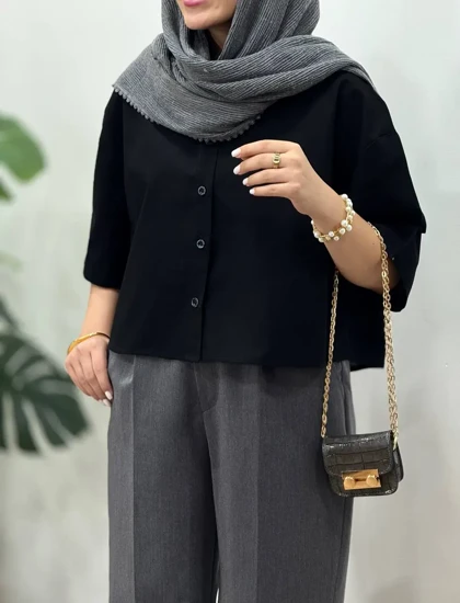 شومیز لینن پنبه‌ایل ماه