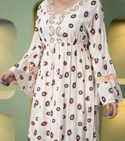 پیراهن زنانه هندی کارشده وارداتی