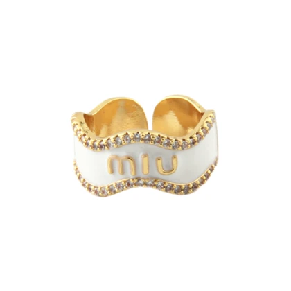 انگشتر زنانه میناکاری موج دار miu