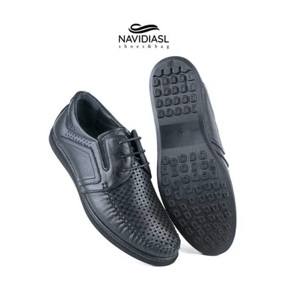 کفش مردانه چرم اداری و روزانه تابستانی طبی کد 7064025