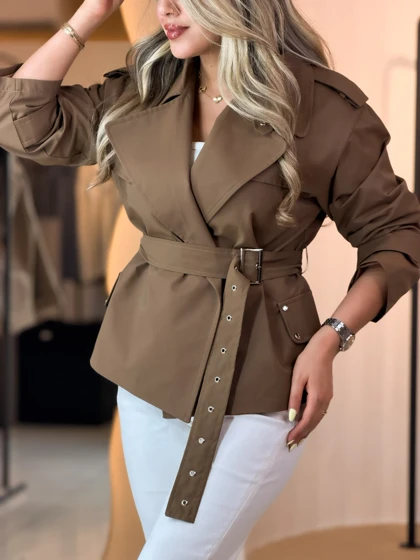 ترنچ کت نیوا قهوه ای 010218