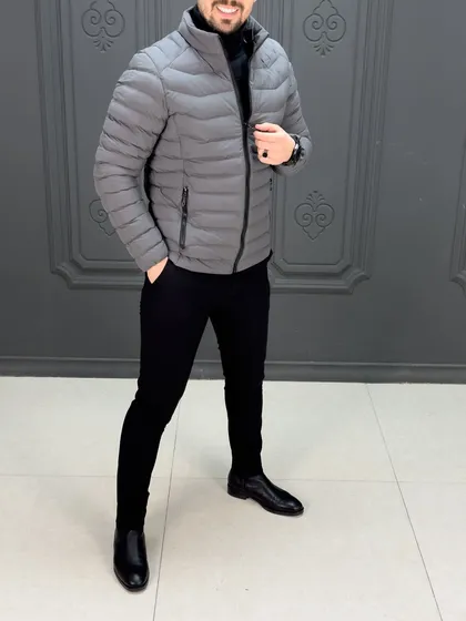 کاپشن T7888 خاکستری