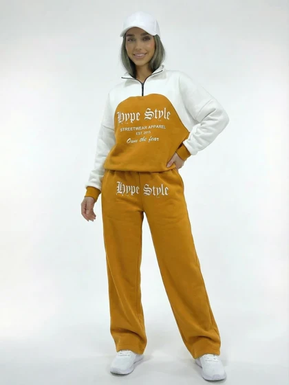 ست دورس نیم زیپ و شلوار