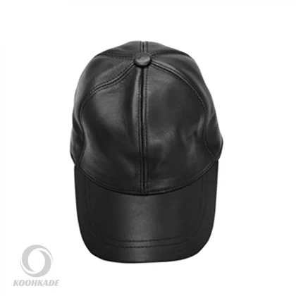 کلاه لبه دار چرمی مشکی