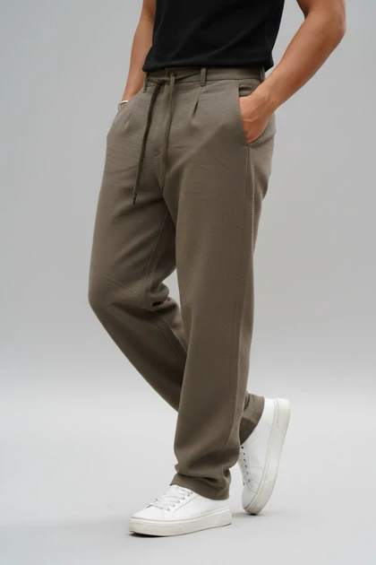 شلوار کنفی مردانه گرم دار نیم بگ پارچه وارداتی ZARA