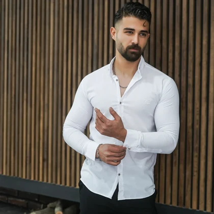 پیراهن مردانه سفید مدل VQ