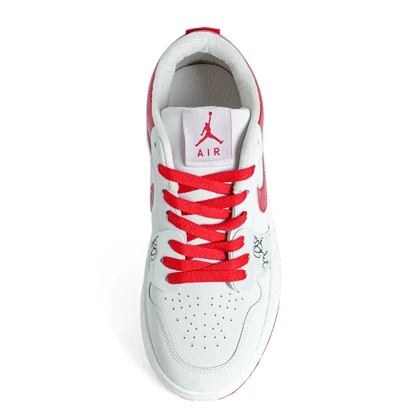 کتانی زنانه نایک مدل Air Jordan قرمز سفید _ کد 3793