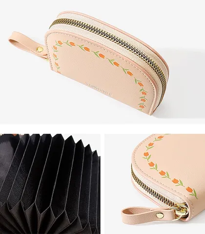 کیف پول و جاکارتی زنانه زیپ‌دار Taomicmic تائومیک میک طرح گل لاله