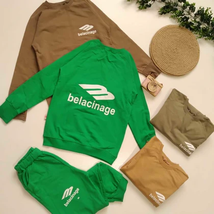 بلوز شلوار اسپرت ست خواهر برادری دورس طرح belacinage