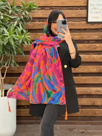 شال حریر آبرنگی