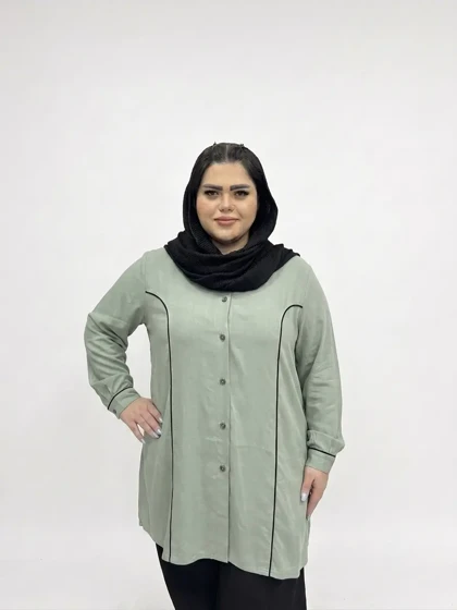مانتو سایز بزرگ زنانه مدل طرح عصایی (در 6 رنگ متنوع)