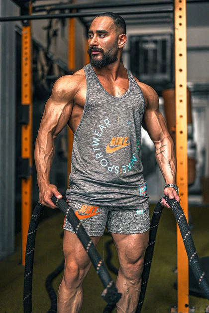 رکابی قهرمانی بدنسازی NIKE طوسی